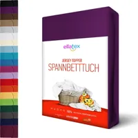 Jersey TOPPER Spannbettlaken 180x200 - 200x200cm Boxspringbett Spannbetttuch 100% Baumwolle, in Farbe: Violett