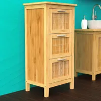 Maison Exclusive Koupelnová skříňka se 3 zásuvkami bambus 30 x 42 x 82 cm