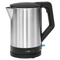 Clatronic Wasserkocher Edelstahl | 1,5 Liter | BPA frei | Einhandbedienung | Edelstahlgehäuse | Kettle | mit Kabelaufwicklung | WKS 3692 schwarz