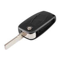 Schlüssel Gehäuse für Fiat Klappschlüssel schwarz Batterie seitlich