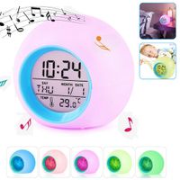Yangoo Digitaler Wecker Lichtwecker mit LED Licht 7 Farben ändern Datum Temperaturanzeige Nachtlicht für Kinder Erwachsene,A Yangoo Digitaler Wecker Lichtwecker mit LED Licht 7 Farben ändern Datum Temperaturanzeige Nachtlicht für Kinder Erwachsene,A