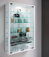 VCM Glasvitrine hängend | Vitrine Glas mit ESG-Sicherheitsglas | Maße: H. 91 x B. 59 x T. 18 cm | Hängevitrine Glas | Modern und platzsparend | Glas Vitrinenschrank - Vitrosa Mini