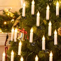 4m 30 LED Kerzen Lichterkette Warmweiß Weihnachtskerzen Flammenlose Kerzenlichter mit Clips für Innen Party Weihnachtsbaum Deko