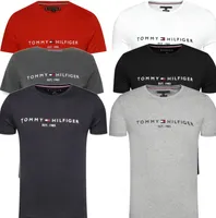 Tommy Hilfiger Logo T-Shirt Weiß  für Herren Regular Fit Polo Shirt