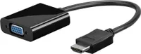 Adapter HDMI™/VGA, niklowany, czarny