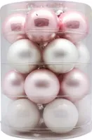Weihnachtskugeln Glas 6cm, 20 Stück, Farbe:Noble Rose ( hell rosa porzelanweiß )