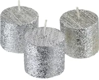 Svíčky se stříbrným glitrem 3,8 cm - 3 ks