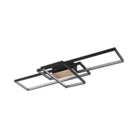 Lindby LED-Deckenleuchte Emiljan, schwarz, dimmbar, Alu