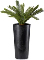 HowHomely Blumentopf Urbanika 57 cm Höhe, Pflanzkübel, Schwarz Übertopf für garten balkon