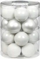 Weihnachtskugeln Glas 6cm, 20 Stück, Farbe:Just White-Mix ( weiß )