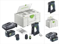 Festool CXS 18-Basic-Set akumulatorowa wiertarko-wkrętarka 18 V 40 Nm bezszczotkowa + 1x akumulator 5,0 Ah + ładowarka + systainer