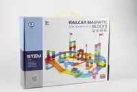 154  Bausteine | Konstruktionsset für Kinder | Rennstrecke mit Bausteinen und Fahrzeugen | Spielzeug Rennstrecke