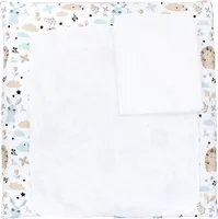 TupTam Baby Wickelauflage inkl. 2 Frotteebezügen ANK019, Farbe: Igel / Hase / Blau, Größe: 76 x 76 cm