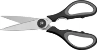 WMF Touch Küchenschere 21 cm, Haushaltsschere mit Sägeschliff, Cromargan Edelstahl Kunststoffgriff, schwarz