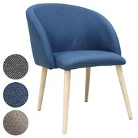 Stuhl für Esszimmer Wohnzimmer Küche Polstersessel in blau Polsterstuhl mit Armlehne SixBros 7015X/7688 Esszimmerstuhl aus Kunstleder