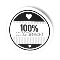 Itenga 50 x Etikett rund 4cm "100% selbstgemacht" Sticker modern