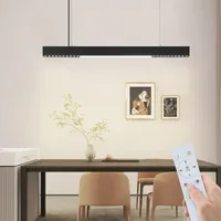 ZMH LED Pendelleuchte Esstisch Hängelampe Dimmbar Schwarz,Esstischlampe mit Fernbedienung Hängeleuchte 150CM Höhenverstellbar Esszimmer Wohnzimmer Bür
