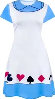 Alice In Wonderland - Kostüm-Kleid für Damen NS5229 (L) (Weiß/Blau)