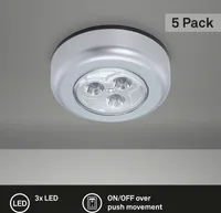 LED Touchlampe Schrankleuchten 3x exkl. Batterie selbstklebend Ø6,8cm Briloner
