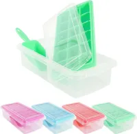Excellent Houseware Eiswürfelform Eiswürfelbehälter Eiswürfelbereiter mit Behälter und Schaufel 18 Eiswürfel