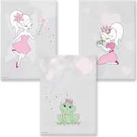 PRICARO Leinwand "Wunschfee", 20 x 30 cm, 3er Set