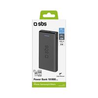 SBS Powerbank 10.000 mAh 2 USB 2.1 A, schwarz