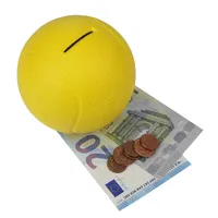 HMF 48910 Spardose Tennisball, Durchmesser 10 cm, Gelb