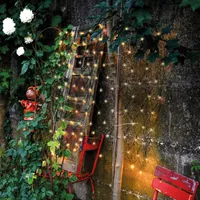 esotec Solar Lichternetz mit 144 warmweißen LEDs Lichtvorhang Lichternetz 102190
