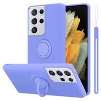 Etui Cadorabo do Samsung Galaxy S24 ULTRA in LIQUID HELL LILA etui ochronne wykonane z elastycznego silikonu TPU z pierścieniem z tyłu pokrowca etui na telefon komórkowy