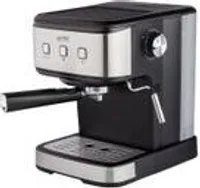 TZS First Austria Espresso Siebträgermaschine, Espressomaschine, Siebträger, mit professionellem Milchschäumer, Milchschaumdüse, 1,5 L Wassertank, inkl. 2-in-1 Messlöffel und Tamper, Edelstahl/Schwarz