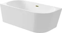 Balneo Eckbadewanne Badewanne Acryl AVOLA 160x80cm Links Deckel Klick-Klack Stöpsel gold glänzend