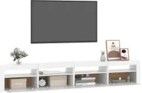 vidaXL Szafka pod telewizor z oświetleniem LED biała 240x35x40 cm