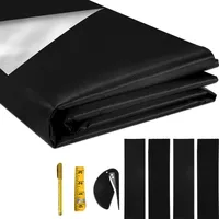 Verdunklungsstoff Sonnenschutz Verdunkelungs Sonnenschutz zu 100% verdunkelnd,Folie mit Thermobeschichtung,lichtundurchlässige für Fenster,Velux und Dachfenster(140*100cm ,Schwarz)