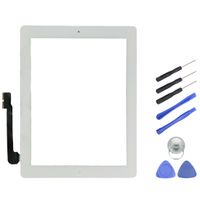Für iPad 4 Touchscreen Glasscheibe Mit Home Button Klebestreifen Weiss