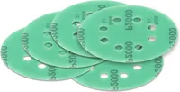 125 mm green Exzenter Schleifscheiben Sortiment SET 5 Scheiben P2000 P1500 P1200 P1000 P800 , 8 Loch Klett Schleifpapier