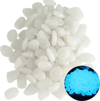 1 Beutel / 100PCS Harz leuchtende Steine Gluehen im Dunkeln Garten Kieselsteine Dekosteine fuer Gehwege Pfad Patio Lawn Yard Decor