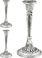 relaxdays 3 x Kerzenständer Vintage silber