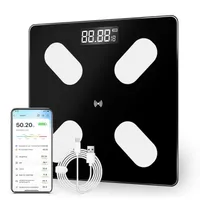 Körperfettwaage, Personenwaage, Digitalwaage, Waage Personen Bluetooth Körperwaage, mit App LCD-Smart, für Körperfett, BMI, Gewicht, Muskelmasse