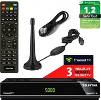 Telestar DVB-T2 Receiver + 3 Monate Freenet GRATIS + DVB-T Antenne + HDMI Kabel, HDTV, PVR Ready, HD USB Mediaplayer, HDMI (Hybrid Receiver für DVB-T2 und Kabel TV)