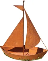 Edelrost Schiff zum bepflanzen Gartendeko 65cm hoch / 54cm lang