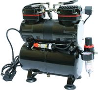 Bc-elec - TC-90T Kompressor Airbrush Doppelzylinder 190W 0-4bar Modell AS196 mit Lufttank