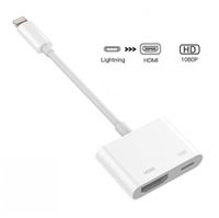 HDMI-Adapter für iPhone, Lightning Adapter Bildschirmsynchronisierung Plug and Play HDMI Adapter Anschluss Hohe Kompatibilität