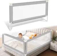 Jayseuw Bettgitter 200 x 68 cm Babybettgitter für Kinder, Rausfallschutz Klappbar, Bettschutzgitter für Kinderbett, Stabil & Tragbar