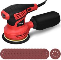 COSTWAY Exzenterschleifer Schleifmaschine mit 15 Schleifpapier / 6 Geschwindigkeiten / 6000-12000O RPM / 280W / 125mm Durchmesser/mit Staubabsaugung/Ideal für Heimwerkerarbeiten