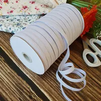 10m Gummiband, 10mm breit, Weiß Wäschegummi, Gummilitze, Elastik-Kordel, Kochfest, schmales, flaches, Elastisches elastisches Band