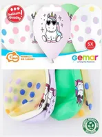 Premium Luftballons Happy Unicorn MIX 33 5St.