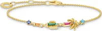 Thomas Sabo A2150-488-7-L19V Vergoldetes Armband mit Kaktus Palme u. bunten Steinen
