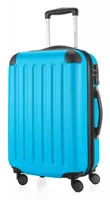 HAUPTSTADTKOFFER - Spree - Handgepäck mit Erweiterung, Koffer auf Rollen, Trolley Flugzeug Hartschalenkoffer Hand Luggage TSA, 55 cm, Cabin Bag max 42 Liter,Cyanblau