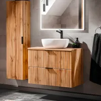 Koupelnová skříňka s umyvadlem a deskou ADEL Dub DU80/1 | 80 cm