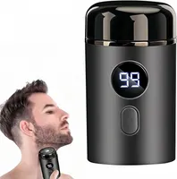 Tragbarer Elektrorasierer mit Display, Elektrischer Rasierer Herren, Waschbarer Reise-Nass-Trockenrasierer, Mini USB wiederaufladbarer Rasierer